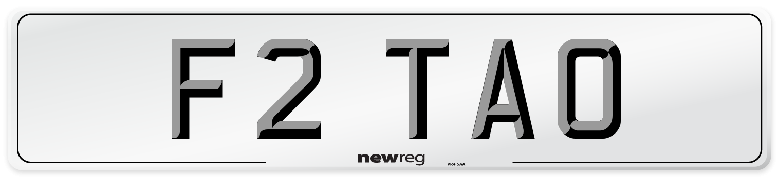 F2 TAO Number Plate from New Reg